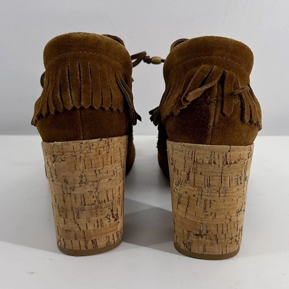 Tory Burch Brown Embroidered Ankle Boots - Picture 3 of 12